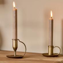 Nkuku Amri Iron Candlestick Antique Brass