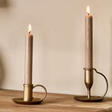 Nkuku Amri Iron Candlestick Antique Brass