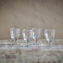 Nkuku Yala Hammered Set of 4 Wine Glasses, Clear Glass
