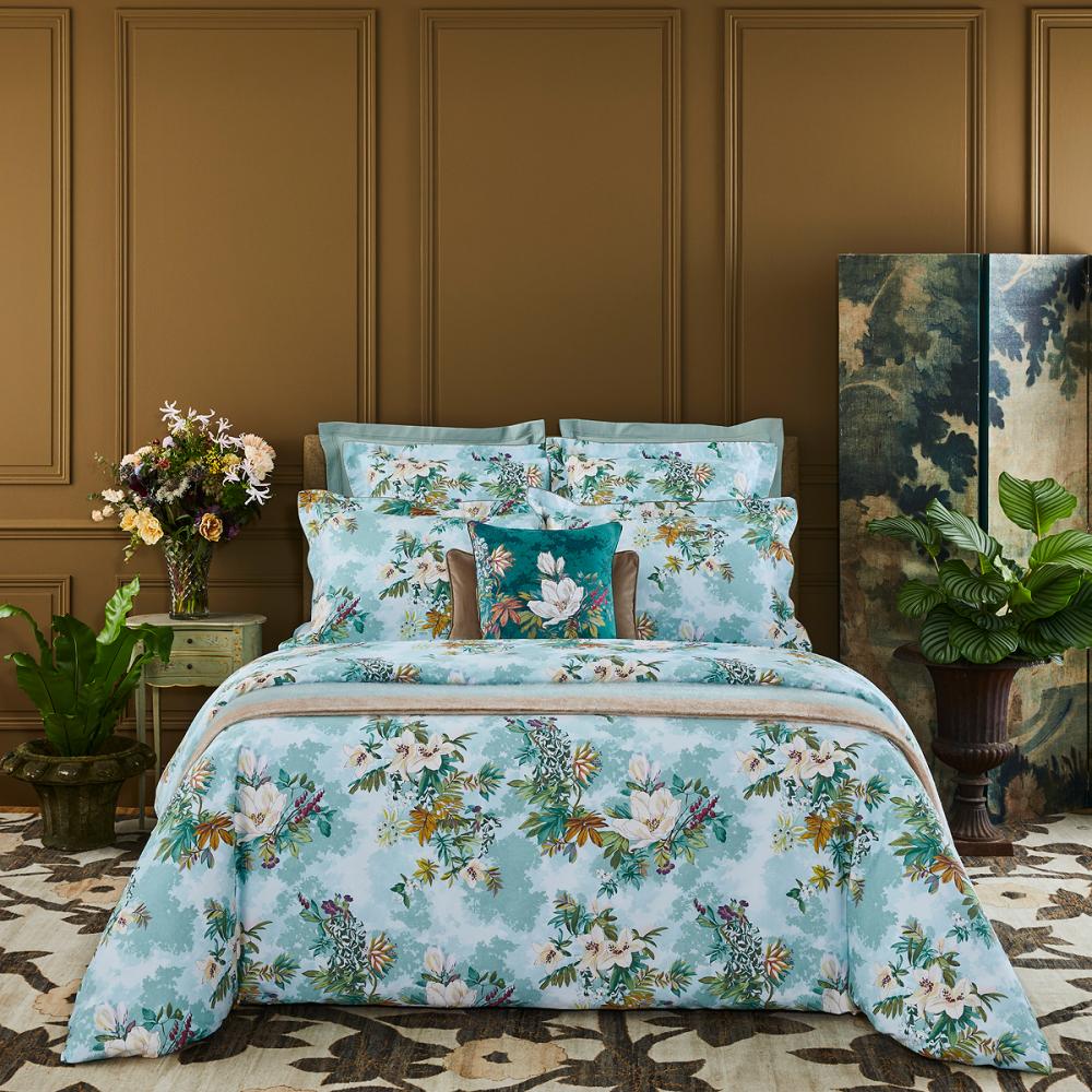 Yves Delorme シルク枕 Yves Delorme Golestan Sham – Elegant Floral Garden Luxury