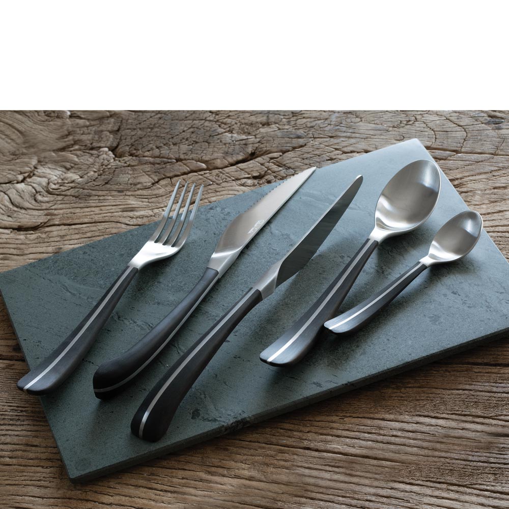6-vintage Grace Andante Stainless Silverware Black Accent