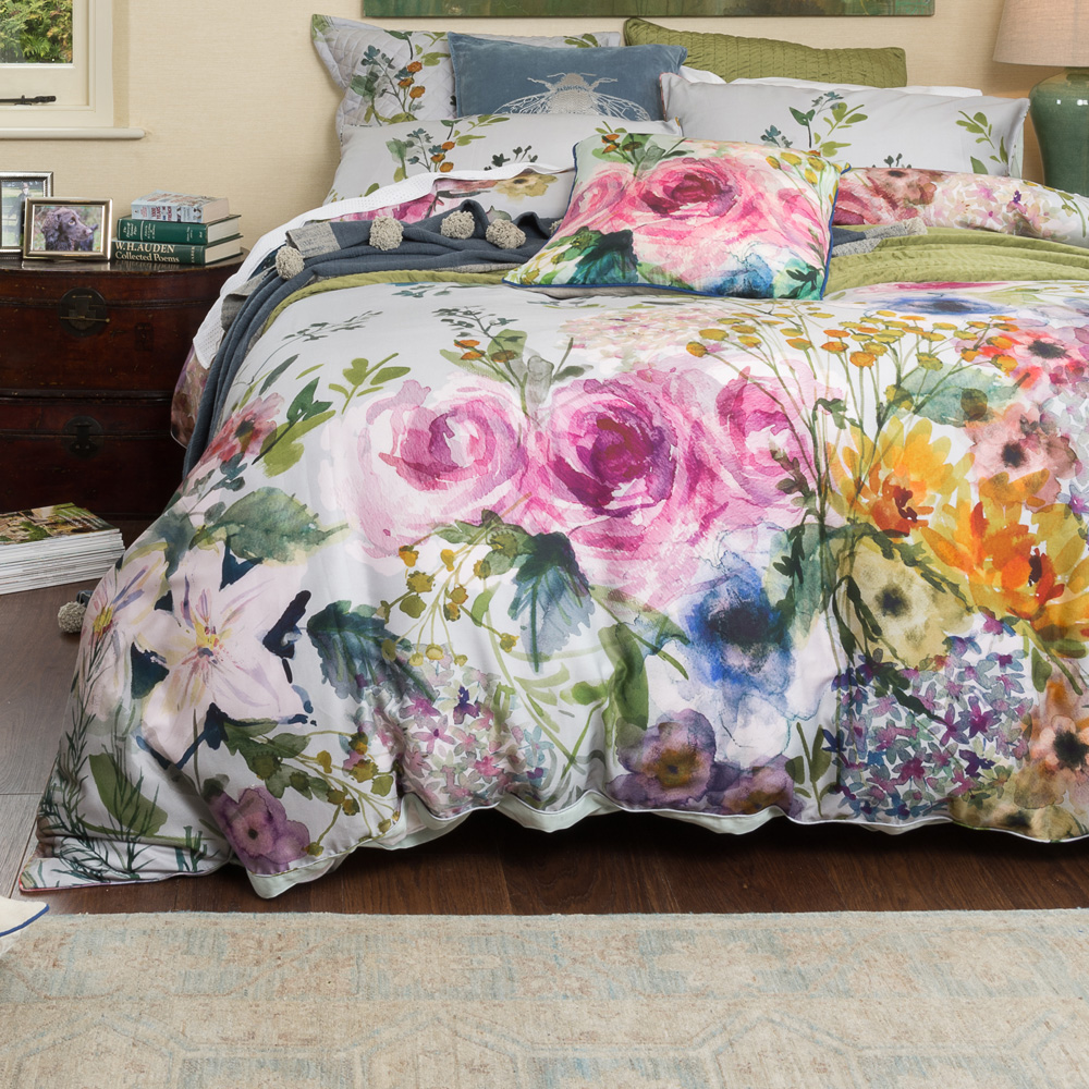 MM Linen Elaria Grey in Printed Duvet Covers at Seymour's Home