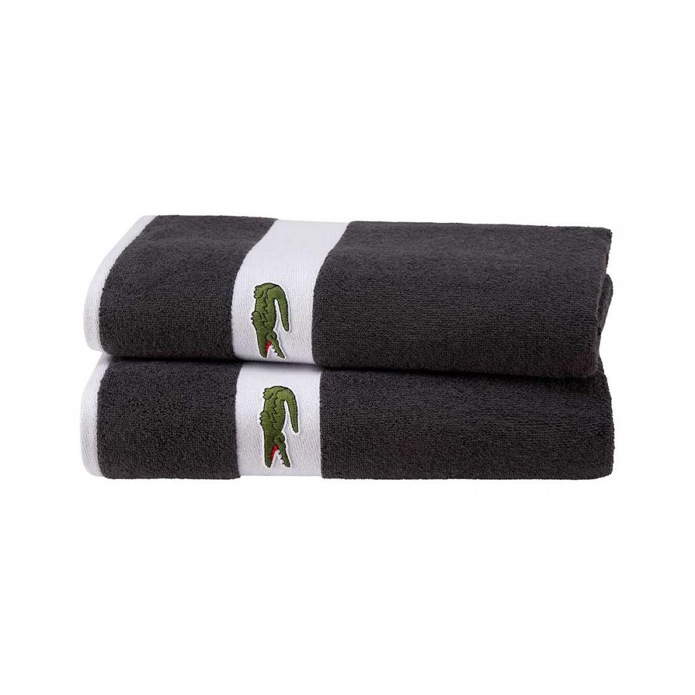 Lacoste L Casual Towel Bitume in Towels