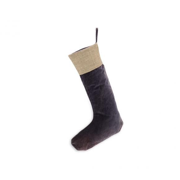 Nkuku Karru Cotton Velvet Stocking Charcoal