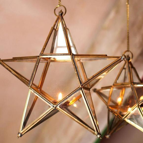 Nkuku Antique Brass Glass Star