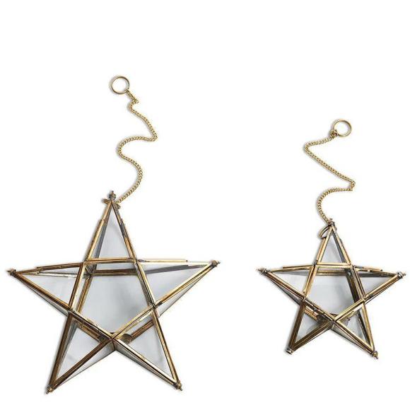Nkuku Antique Brass Glass Star