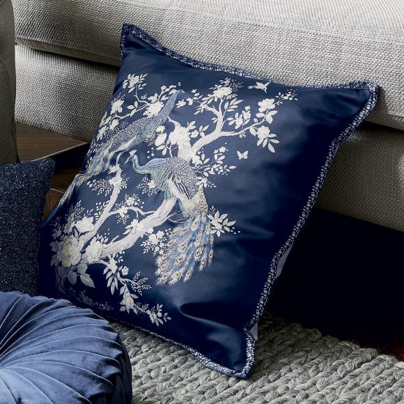 Laura Ashley Belvedere Midnight Embroidered Cushion
