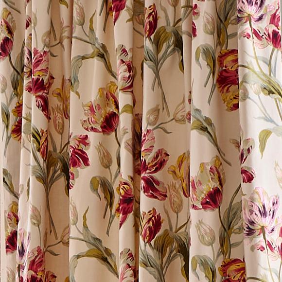 Laura Ashley Gosford Cranberry Lined Pencil Pleated Curtains