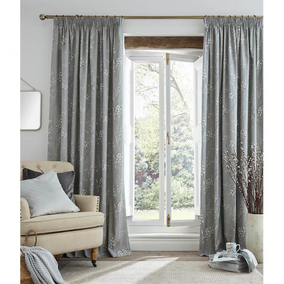 Laura Ashley Pussy Willow Steel Pencil Pleat Curtains