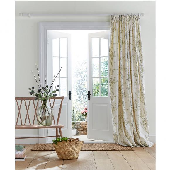 Laura Ashley Pussy Willow Off White / Hedgerow  Thermal Lined Door Curtain