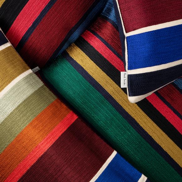 Paul Smith Embroidered Signature Stripe Bolster Cushion 96 multi