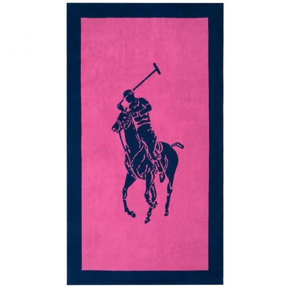 Ralph Lauren Home Polo Jacquard Beach Towel Maui Pink / Navy
