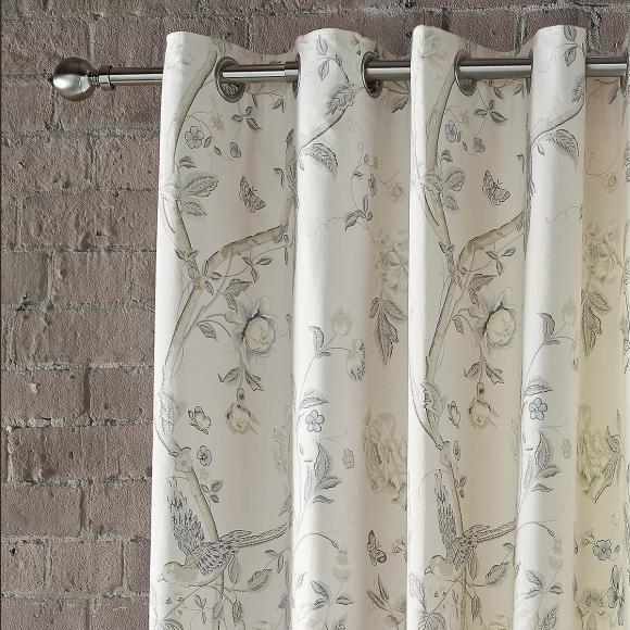 Laura Ashley Summer Palace Dove Grey Eyelet Curtains