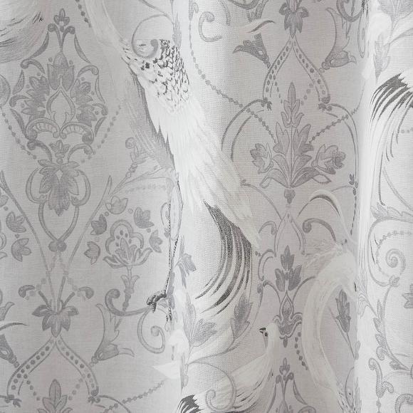 Laura Ashley Tregaron Silver Eyelet Curtains