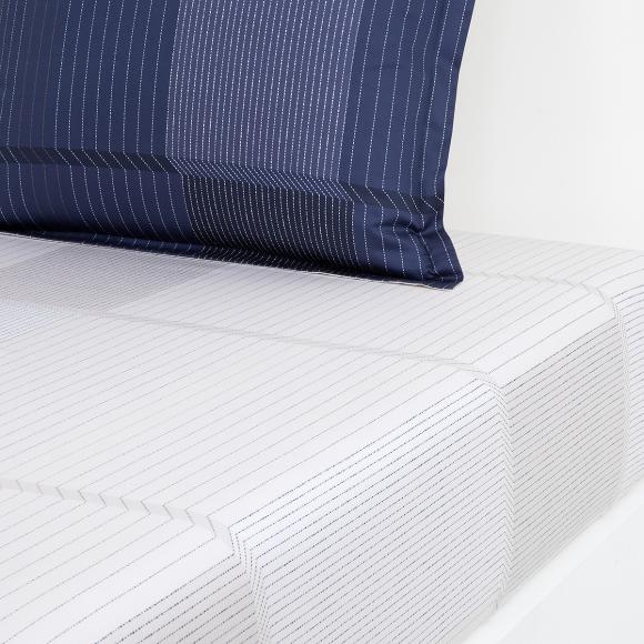 Boss Home Boss Tennis Stripes Fitted Sheet Navy