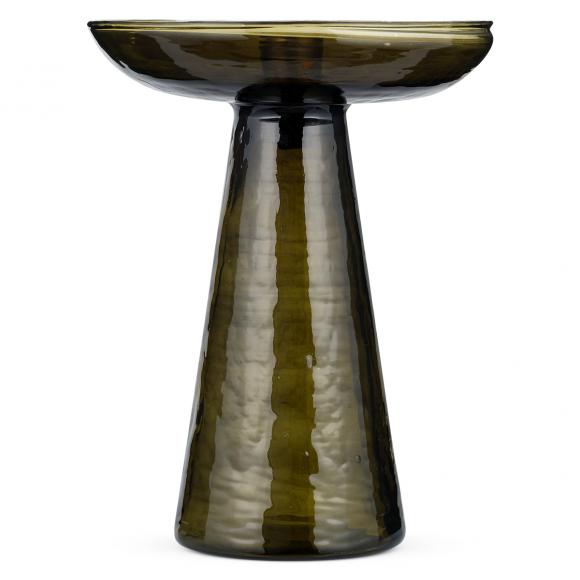 Nkuku Avyn Recycled Glass Candle Holder Forest Green