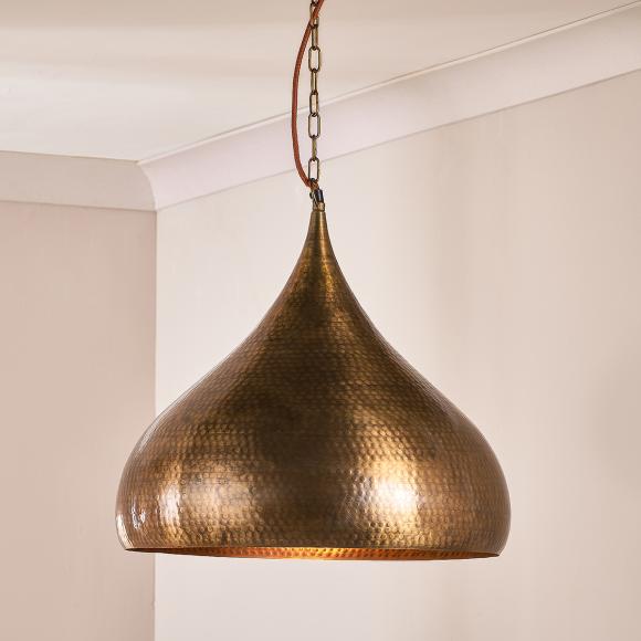 Nkuku Quinn - Large Hammered Metal Pendant 