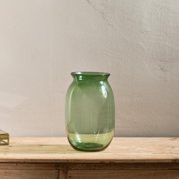 Nkuku Vanita Glass Vase - Tall - Green 