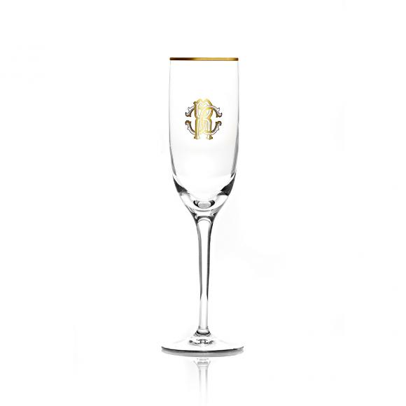 Roberto Cavalli Monogramma Gold Champagne Goblet