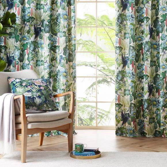 Wedgwood by Clarke & Clarke Waterlily Natural Curtains