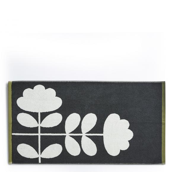 Orla Kiely Cut Stem Bath Mat Moss & Charcoal