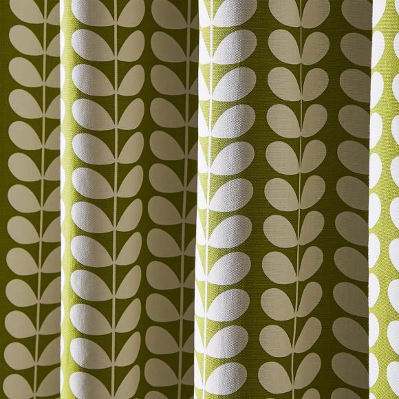 Orla Kiely Solid Stem Lined Eyelet Curtains Pear