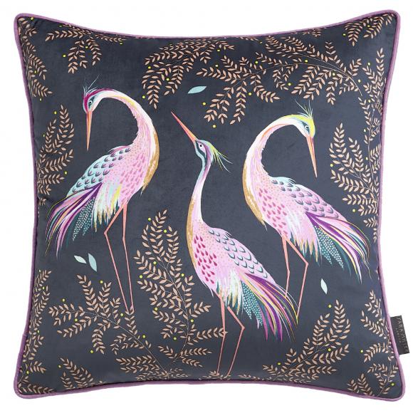 Sara Miller Dancing Cranes Midnight Cushion