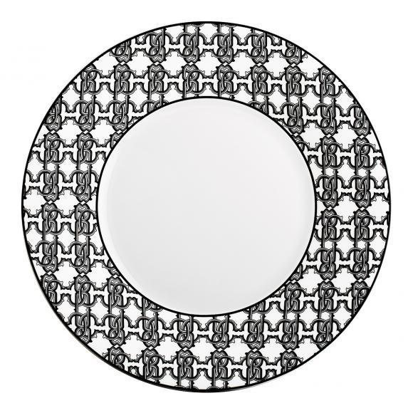 Roberto Cavalli Monogram Black Plates