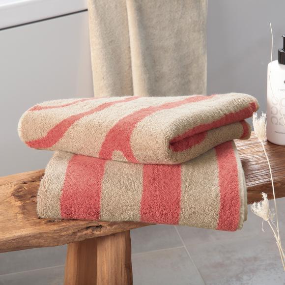 Cawo Gallery Stripes Towel 6212|32 Coral