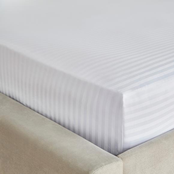 Liddell Liddell 400 Striped Sateen 38cm box depth Fitted Sheet