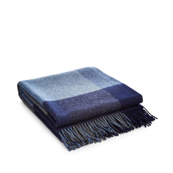 Avoca Marine Check Lambswool Blanket Seymour's Home