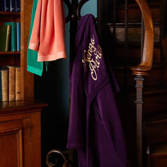 Kenzo K Varsity Kimono Robe Aubergine