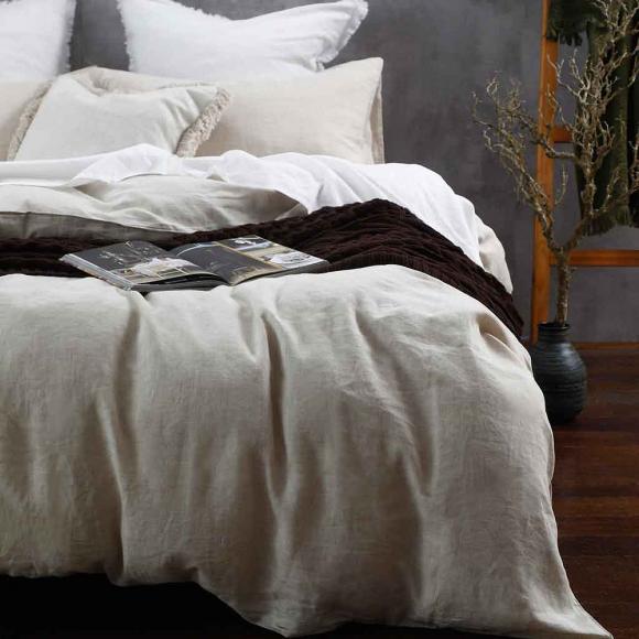MM Linen Laundered Linen Duvet Cover Set Natural