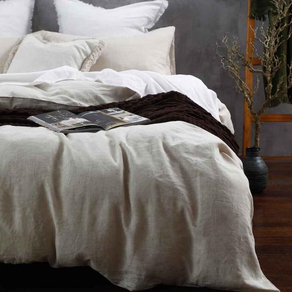 MM Linen Laundered Linen Pillowcase Pair Natural