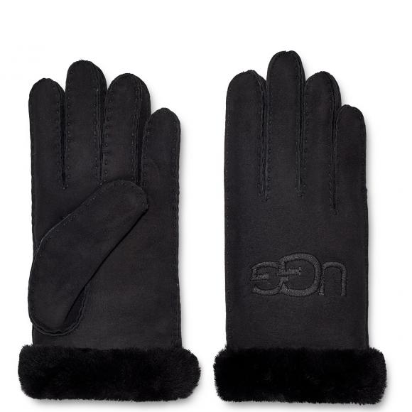 UGG Sheepskin Embroidered Glove Black