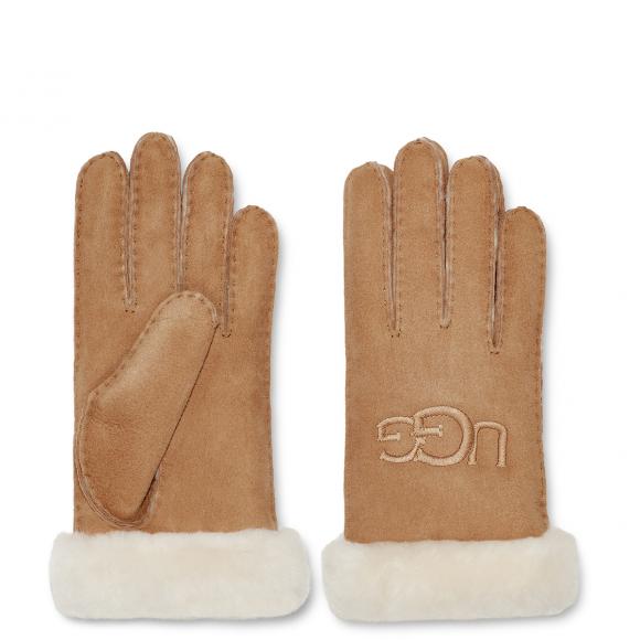 UGG Sheepskin Embroidered Glove Chestnut