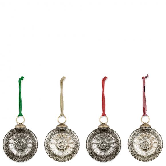 Nkuku Abitha Baubles - Gold & Grey - Set of 4 