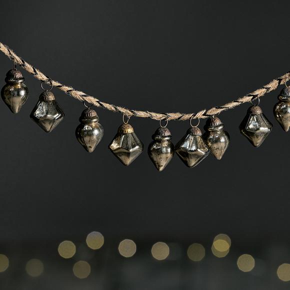 Nkuku Ekiti Bauble Garland - Antique Gold -  One Size