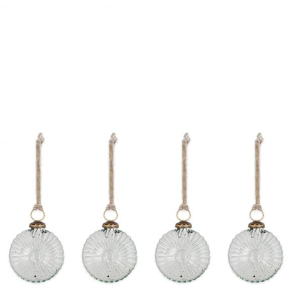 Nkuku Sundara Baubles - Clear - Set of 4 