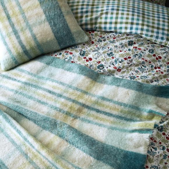 Laura Ashley Colton Check Newport Blue Cushion