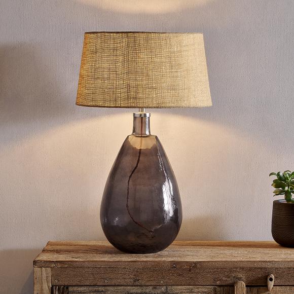 Nkuku Baba Smoke Glass Lamp