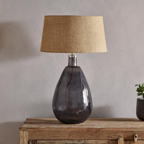 Nkuku Baba Smoke Glass Lamp