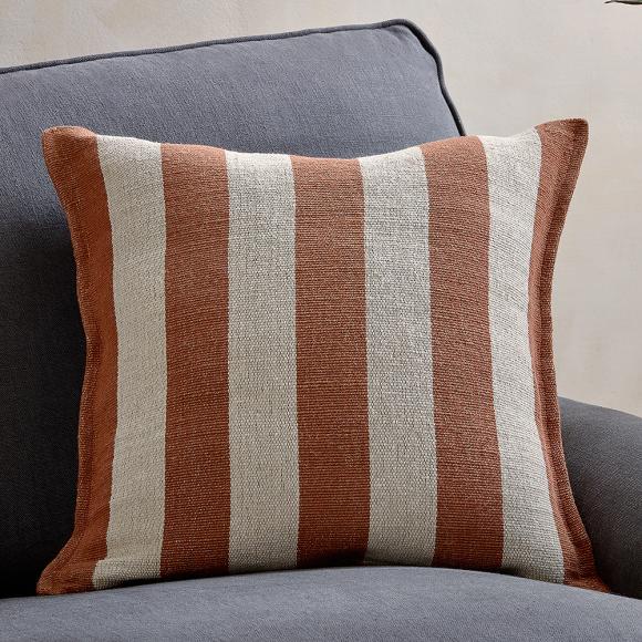 Nkuku Kobbari Jute & Cotton Cushion Cover - Rust