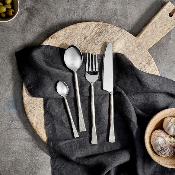 Nkuku Usa Cutlery Set - Brushed Silver  - Set of 16