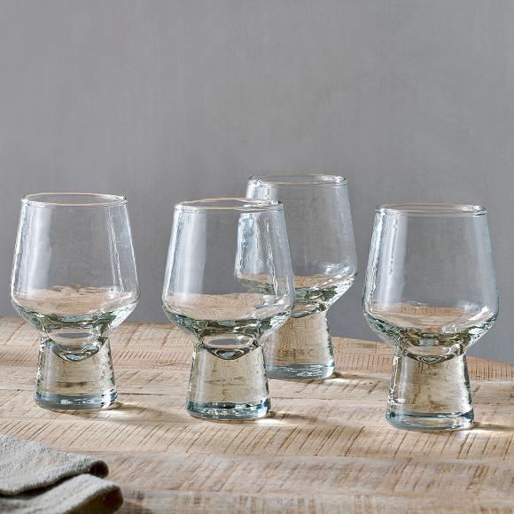 Nkuku Visla Glass - Light Smoke - Set of 4