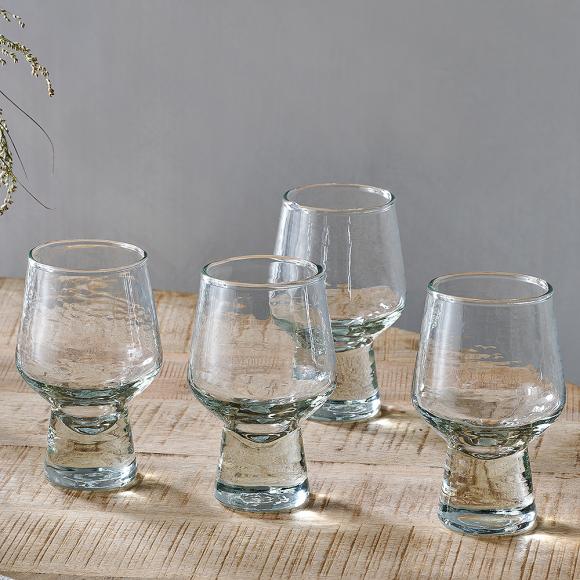 Nkuku Visla Glass - Light Smoke - Set of 4