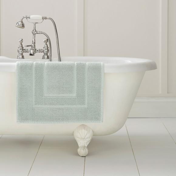 Laura Ashley Border Cotton Bath Mat Duck Egg