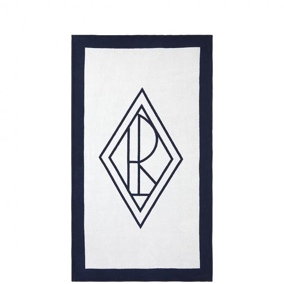 Ralph Lauren Blair Beach Towel - White & Navy 