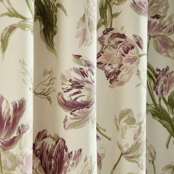 Laura Ashley Gosford Grape Lined Pencil Pleated Curtains