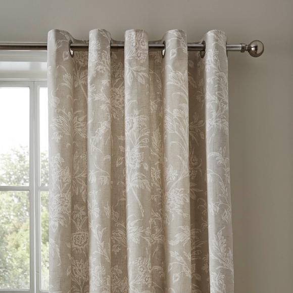 Laura Ashley Lloyd Dove Grey Eyelet Curtains
